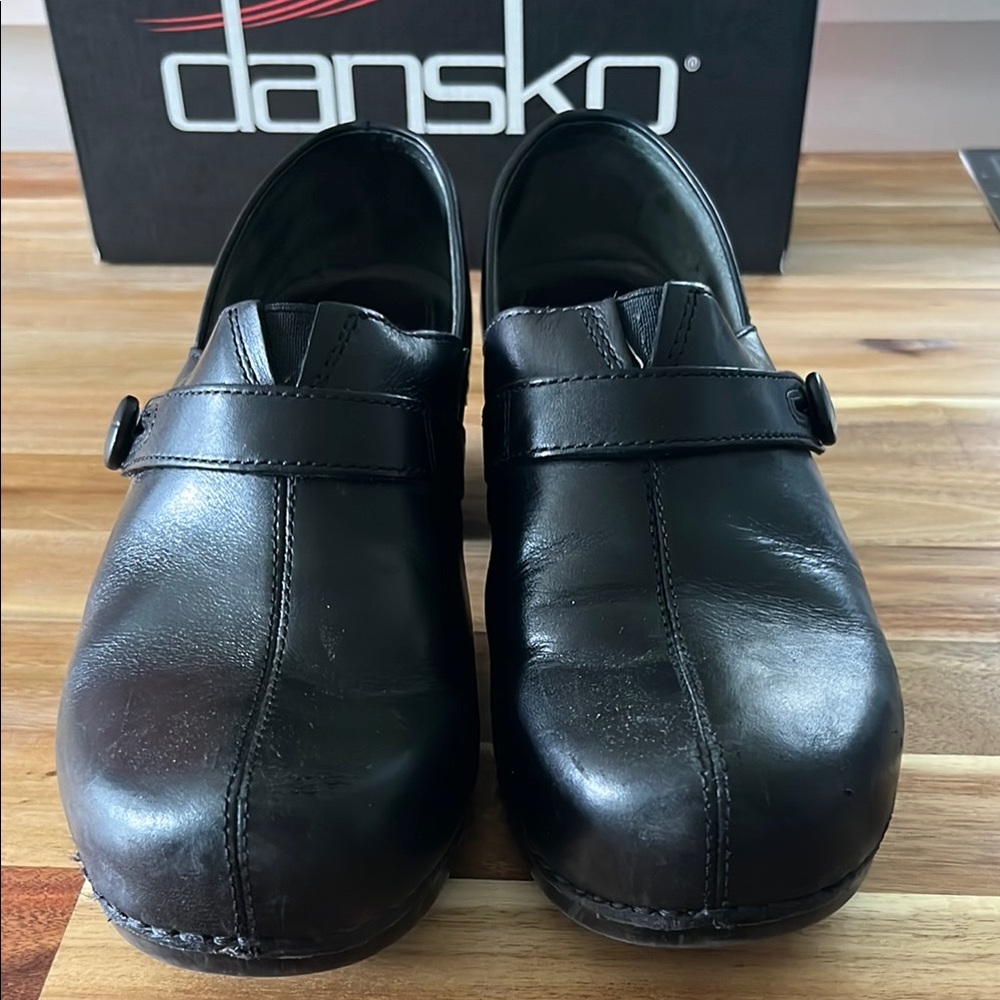 Dansko Black Leather Loafers Slip-Ons